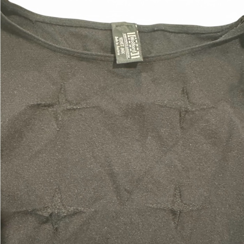 Vintage Solid Black Wolford Compression Shirt - L… - image 2